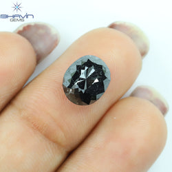 3.19 CT, Oval Shape Natural Loose Diamond Tited Black Color, Clarity I3 (9.32 MM)