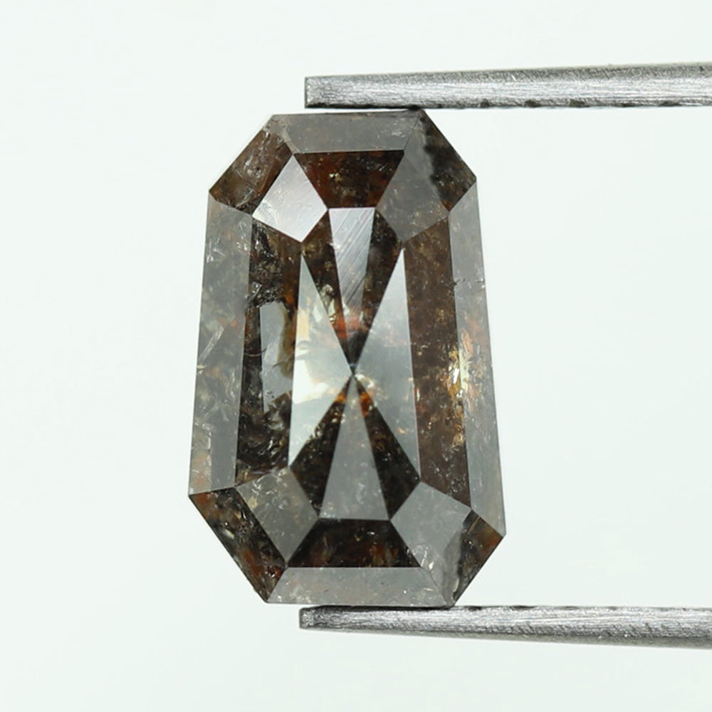 2.28 CT, Shield Shape Salt and Pepper Color Diamond Natural Loose Diamond,Color I3,( 8.10 MM)