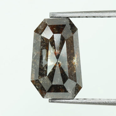 2.28 CT, Shield Shape Salt and Pepper Color Diamond Natural Loose Diamond,Color I3,( 8.10 MM)