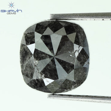 3.30 CT, Cushion Shape Natural Black Salt and Pepper,Color I3,( 8.10 MM)