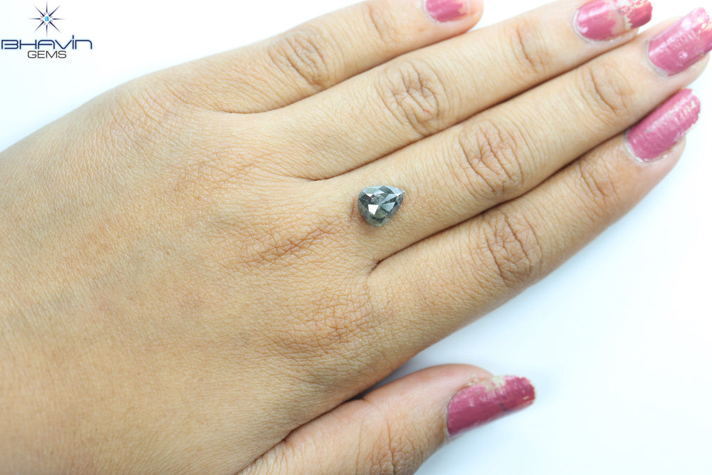 2.40 CT, Pear Shape Natural Loose Diamond Salt and Pepper Color ,Clarity I3