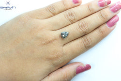 2.40 CT, Pear Shape Natural Loose Diamond Salt and Pepper Color ,Clarity I3