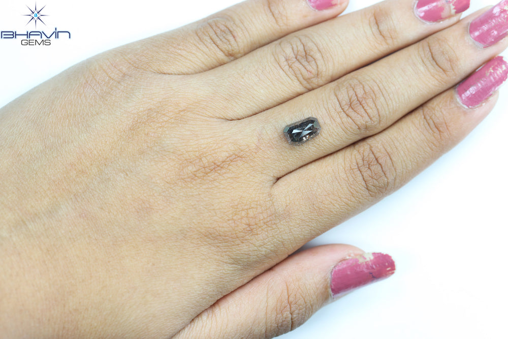 2.28 CT, Shield Shape Salt and Pepper Color Diamond Natural Loose Diamond,Color I3,( 8.10 MM)