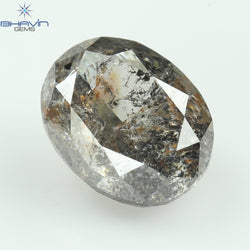 1.15 CT, Oval Diamond, Salt And Pepper Color, Clarity I3