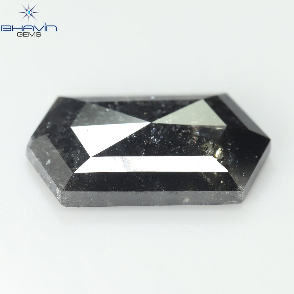 4.72 CT Hexagon Diamond Salt And Pepper Color Natural Diamond Clarity I3