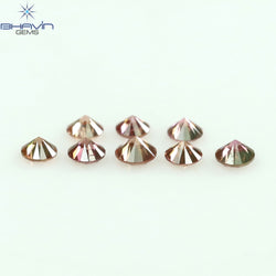 0.16 CT/8 ピース ラウンド シェイプ ナチュラル ルース ダイヤモンド ピンク カラー SI クラリティ (1.75 MM)