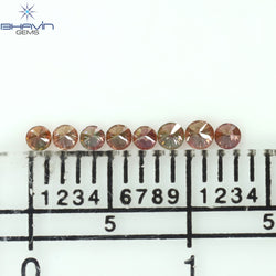 0.16 CT/8 ピース ラウンド シェイプ ナチュラル ルース ダイヤモンド ピンク カラー SI クラリティ (1.75 MM)