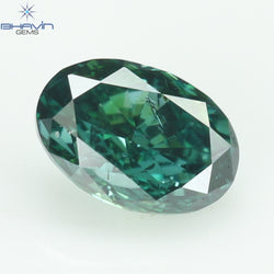 0.28 CT, Oval Diamond, Green Color , Clarity VS2