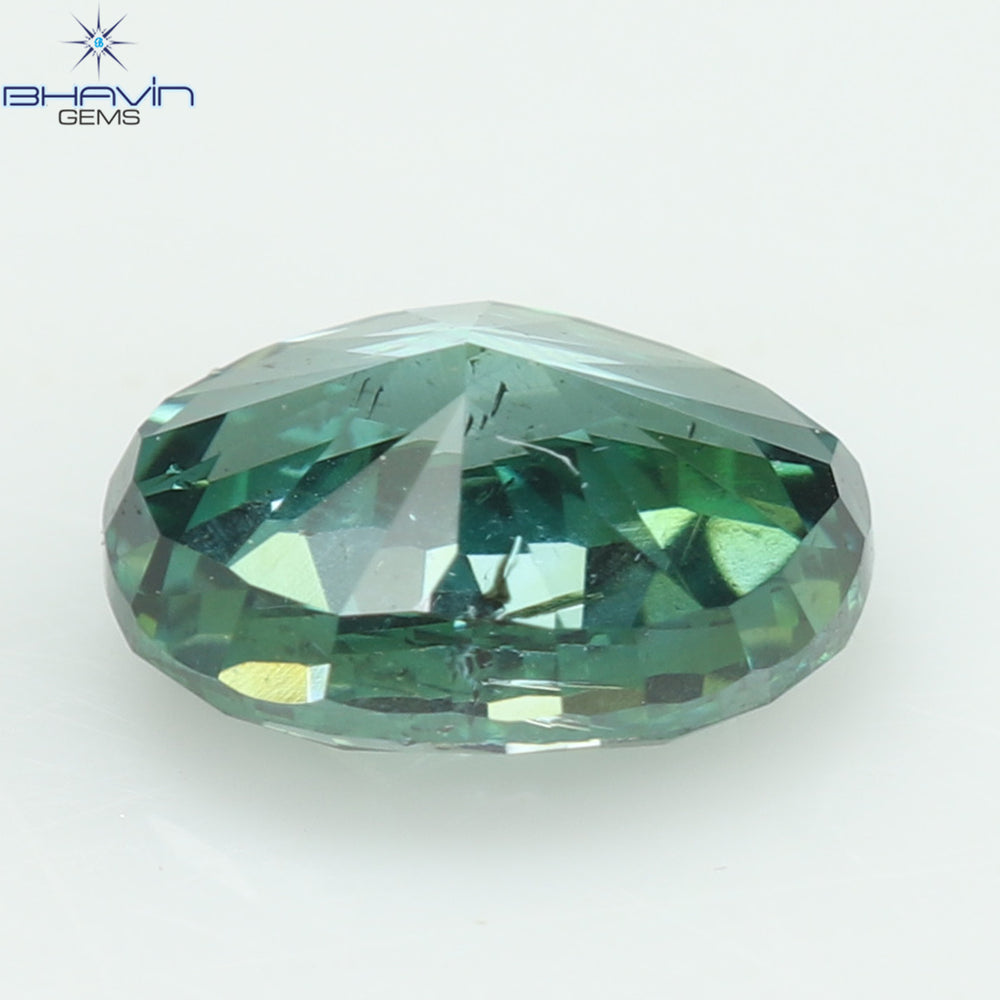 0.28 CT, Oval Diamond, Green Color , Clarity VS2
