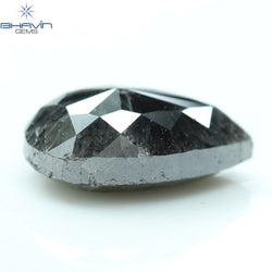 2.17 CT, Pear Shape Natural Loose Diamond Salt and Pepper Black Color, Clarity I3,(9.64 MM)