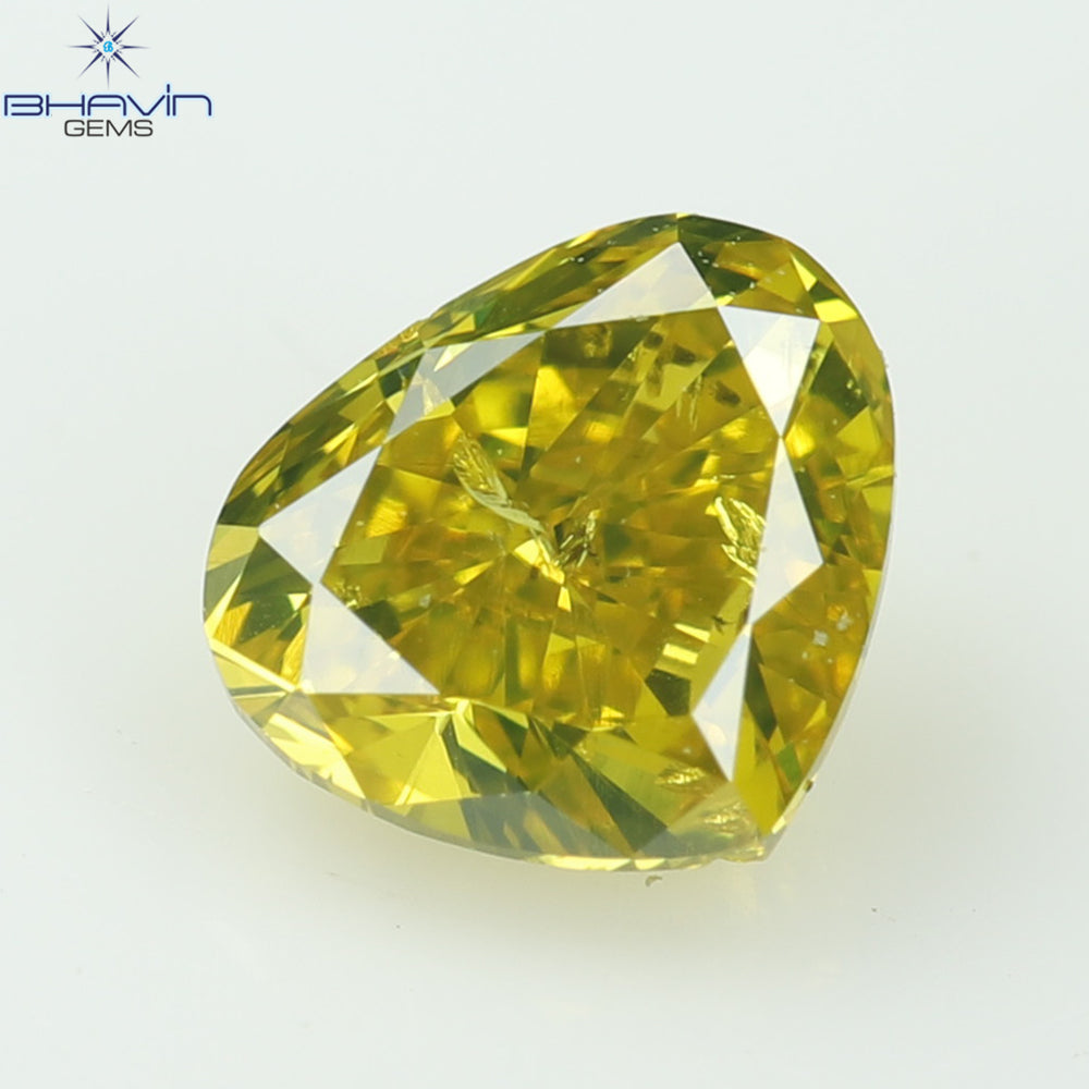 0.22 CT, Heart Diamond, Yellow Color, Clarity SI