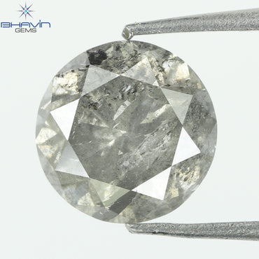 0.93 CT, Round Diamond, Salt And Pepper Color, Clarity I3