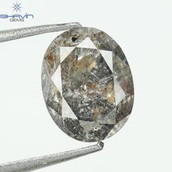 1.15 CT, Oval Diamond, Salt And Pepper Color, Clarity I3