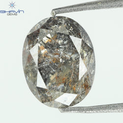 1.15 CT, Oval Diamond, Salt And Pepper Color, Clarity I3
