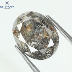 1.15 CT, Oval Diamond, Salt And Pepper Color, Clarity I3