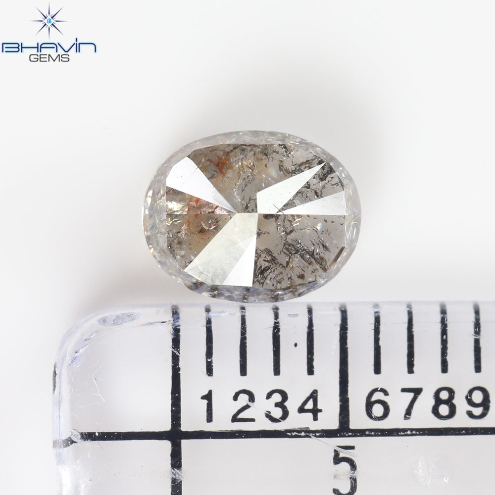 1.15 CT, Oval Diamond, Salt And Pepper Color, Clarity I3
