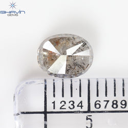 1.15 CT, Oval Diamond, Salt And Pepper Color, Clarity I3