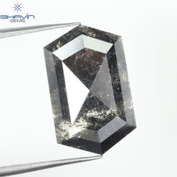 4.72 CT Hexagon Diamond Salt And Pepper Color Natural Diamond Clarity I3