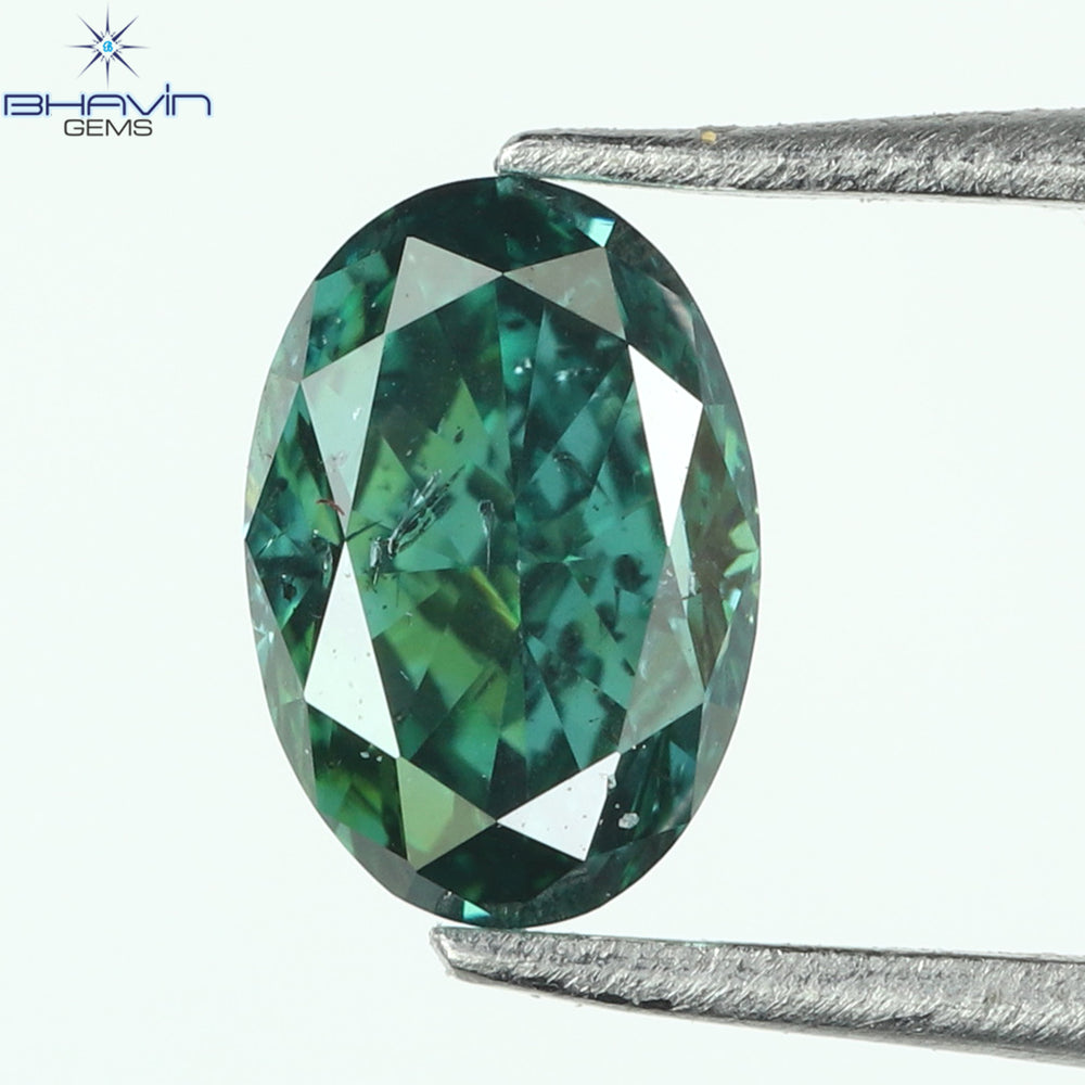0.28 CT、オーバル ダイヤモンド、グリーン カラー、クラリティ VS2