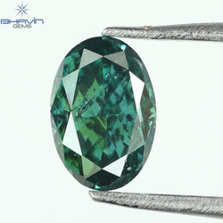 0.28 CT, Oval Diamond, Green Color , Clarity VS2