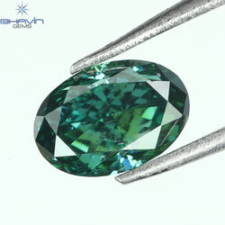 0.28 CT, Oval Diamond, Green Color , Clarity VS2