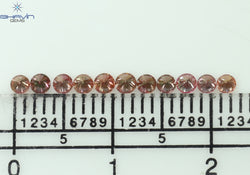 0.39 CT/11 個 ラウンド シェイプ ナチュラル ルース ダイヤモンド ピンク カラー SI クラリティ (2.25 MM)