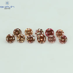 0.39 CT/11 個 ラウンド シェイプ ナチュラル ルース ダイヤモンド ピンク カラー SI クラリティ (2.25 MM)