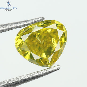 0.22 CT, Heart Diamond, Yellow Color, Clarity SI