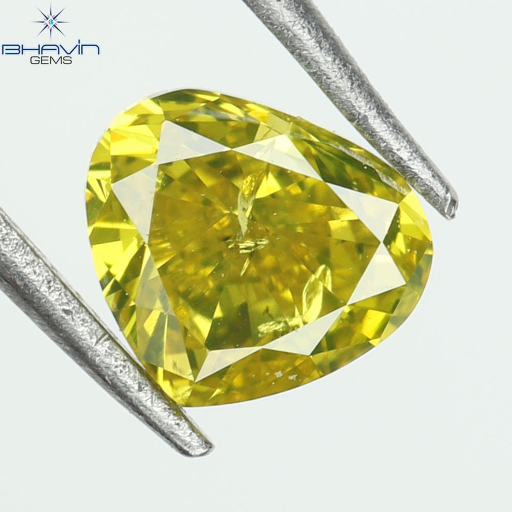 0.22 CT, Heart Diamond, Yellow Color, Clarity SI