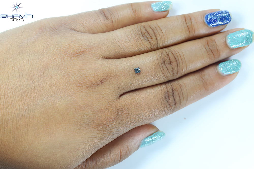 0.19 CT, Princess Diamond, Blue Color Clarity SI2