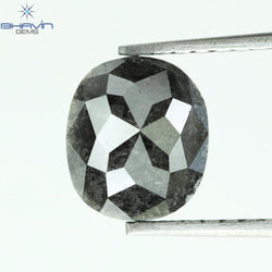 1.56 CT, 0val Shape, Black Gray (Salt And Pepper)Color Loose Diamond, Clarity I3
