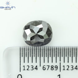 1.56 CT, 0val Shape, Black Gray (Salt And Pepper)Color Loose Diamond, Clarity I3
