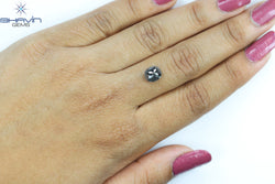 1.56 CT, 0val Shape, Black Gray (Salt And Pepper)Color Loose Diamond, Clarity I3