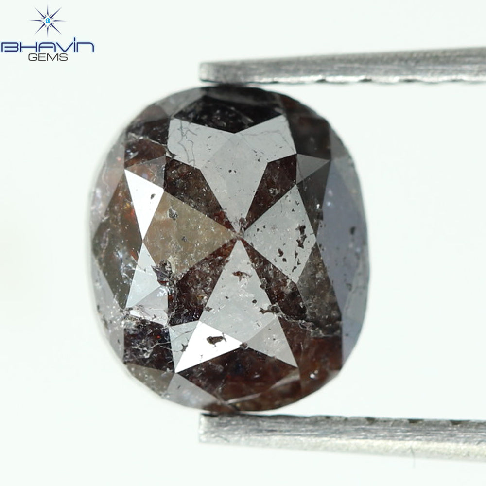 1.36 CT, 0val Shape, Black ( Salt And Pepper ) Color Loose Diamond, Clarity I3