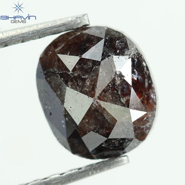 1.36 CT, 0val Shape, Black ( Salt And Pepper ) Color Loose Diamond, Clarity I3