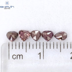 0.75 CT/5 Pcs Mix Shape Natural Diamond Pink Color SI2 Clarity (4.00 MM)
