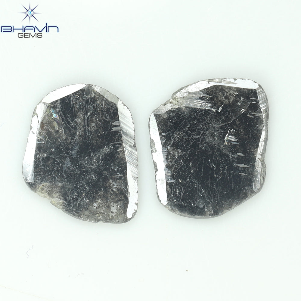 2.67 CT/2 Pcs Mix Shape Natural Diamond Salt And Pepper Color I3 Clarity (11.40 MM)