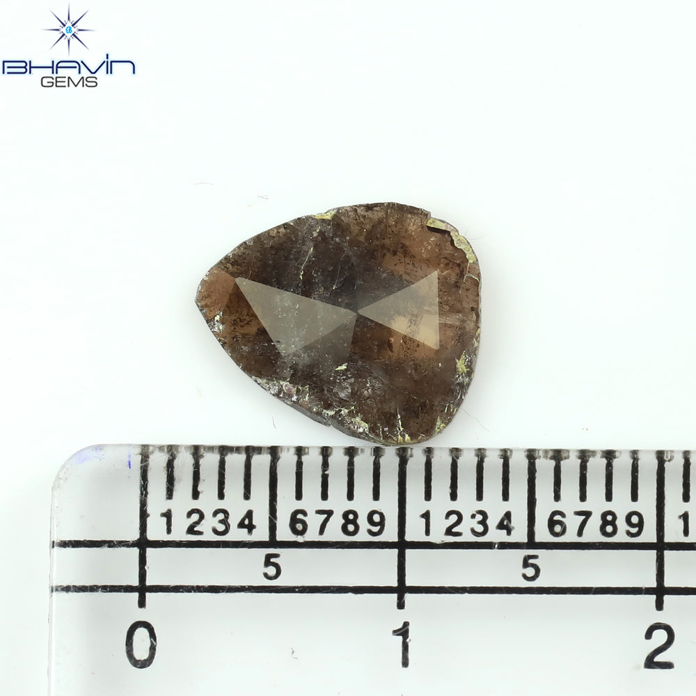 1.17 CT Pear Slice Shape Natural Diamond Brown Color I3 Clarity (11.25 MM)