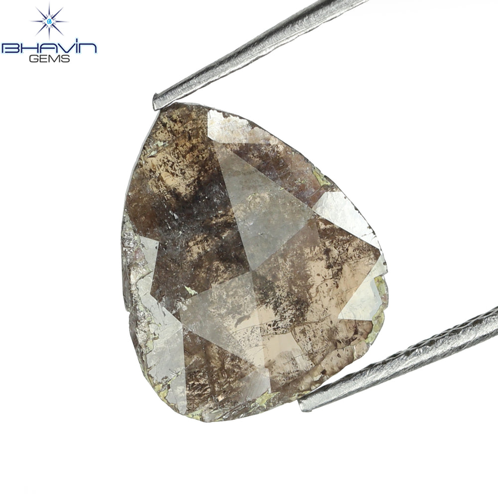 1.17 CT Pear Slice Shape Natural Diamond Brown Color I3 Clarity (11.25 MM)