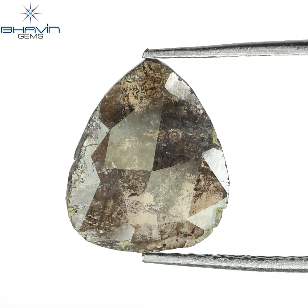 1.17 CT Pear Slice Shape Natural Diamond Brown Color I3 Clarity (11.25 MM)