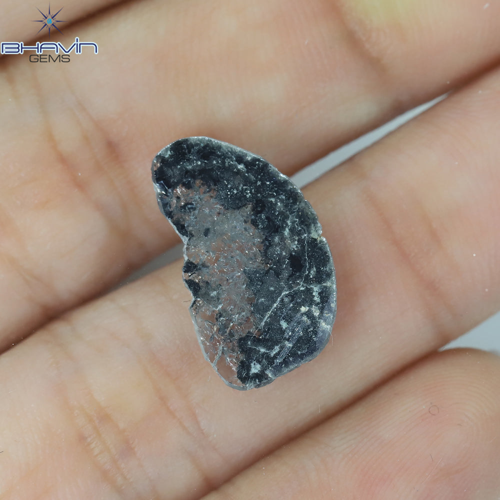 2.15 CT Slice Shape Natural Diamond Salt And Pepper Color I3 Clarity (16.58 MM)