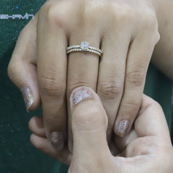 Gold Ring, Round Diamond, Salt and Pepper Diamond, Natural Diamond Ring, Engagement Ring, Wedding Ring, Diamond Ring