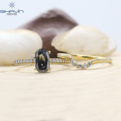 Oval Diamond Gray Diamond Natural Diamond Ring  Engagement Ring Wedding Ring