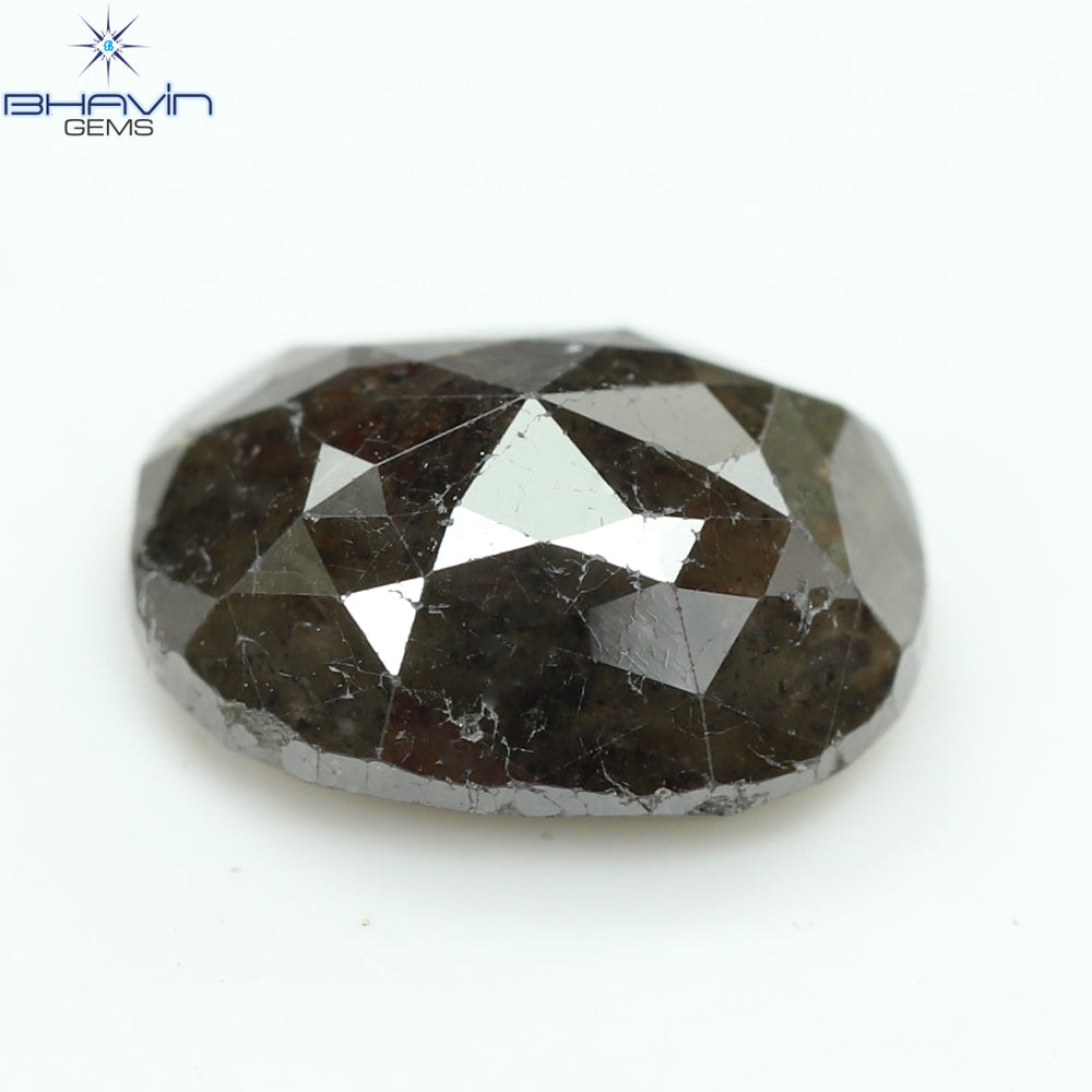 2.47 CT, 0val Shape, Black Gray (Salt and Pepper)Color Loose Diamond, Clarity I3