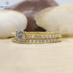 Gold Ring, Round Diamond, Salt and Pepper Diamond, Natural Diamond Ring, Engagement Ring, Wedding Ring, Diamond Ring
