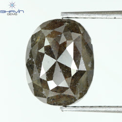 2.47 CT, 0val Shape, Black Gray (Salt and Pepper)Color Loose Diamond, Clarity I3