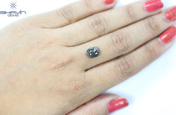 2.47 CT, 0val Shape, Black Gray (Salt and Pepper)Color Loose Diamond, Clarity I3