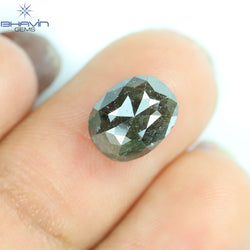 2.47 CT, 0val Shape, Black Gray (Salt and Pepper)Color Loose Diamond, Clarity I3