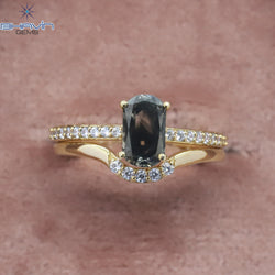 Oval Diamond Gray Diamond Natural Diamond Ring  Engagement Ring Wedding Ring
