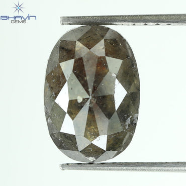 3.22 CT, 0val Shape, Black Gray (Salt and Pepper)Color Loose Diamond, Clarity I3